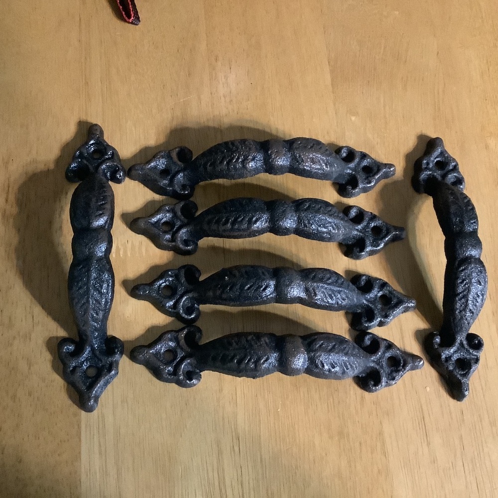 Black Decorative Cast Iron Drawer Pulls - Vintage Style Home Wall Decor